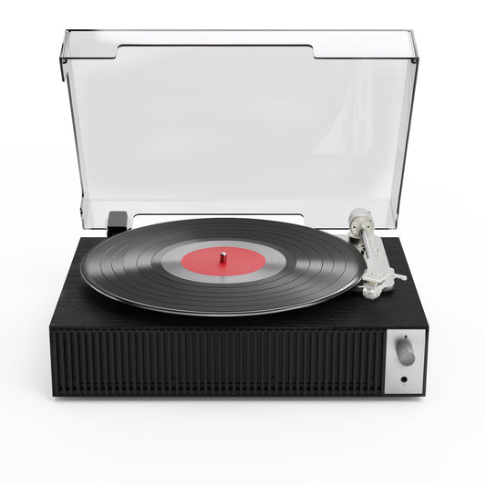 Vinyl Record Player Turntable with Built-in 2 Stereo Speakers, Black (CP02)